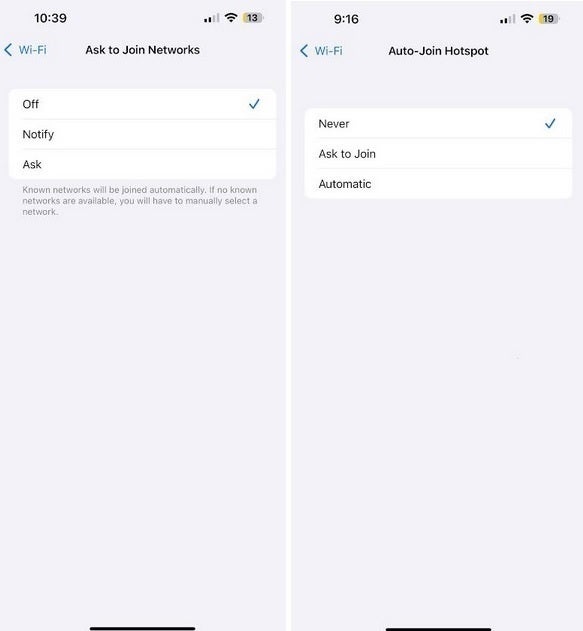 يجب تعطيل هذين إعدادات Wi-Fi ، بشكل افتراضي ، من قبل مستخدمي iPhone في أسرع وقت ممكن/
