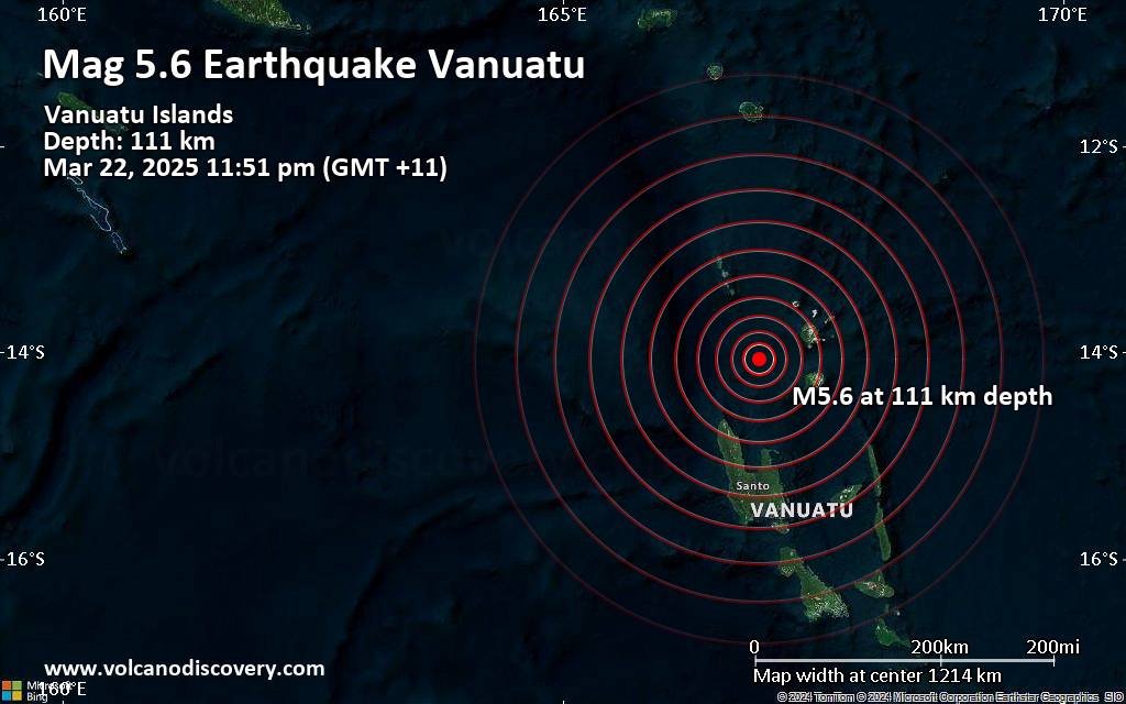 معتدلة وعميقة 5.6 زلزال يضرب 67 كم جنوب غرب سولا ، فانواتو في وقت متأخر من الليل 3 quakemap 21578201