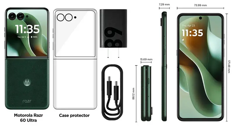 موتورولا تطلق هواتفها القابلة للطي Razr 60 مع ميزة حصرية أبعاد هيكل Razr 60 Ultra