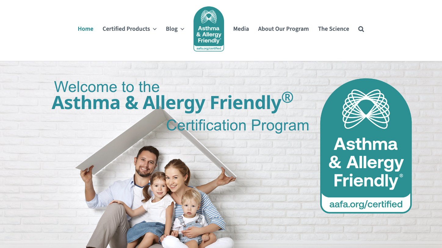 لقطة شاشة للربو وإنشاء مؤسسة America Foundation (AAFA)