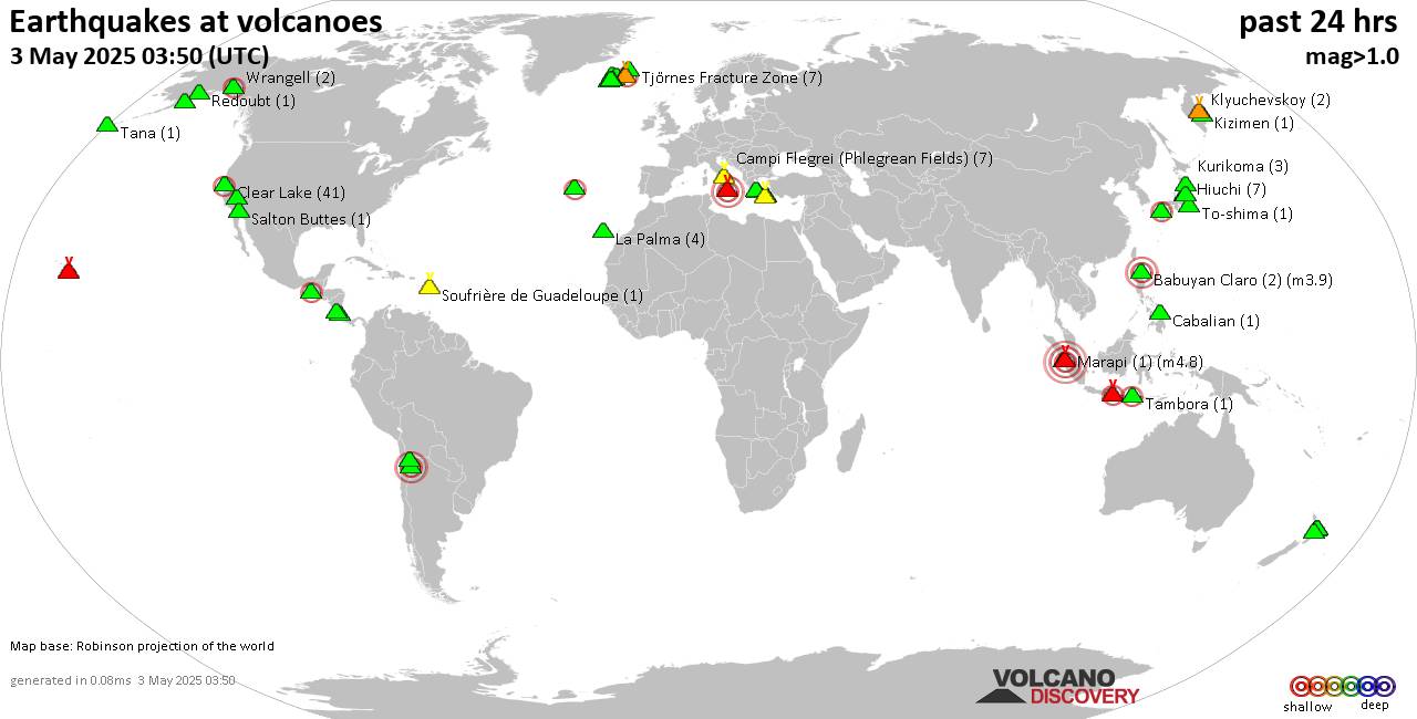 Volcano earthquake report for Saturday, 3 May 2025 Volcano earthquake report for Saturday, 3 May 2025