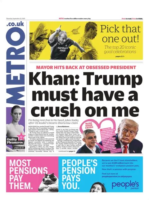 "خان: يجب أن يكون لدى ترامب سحقني" يقرأ العنوان في الصفحة الأولى للمترو.