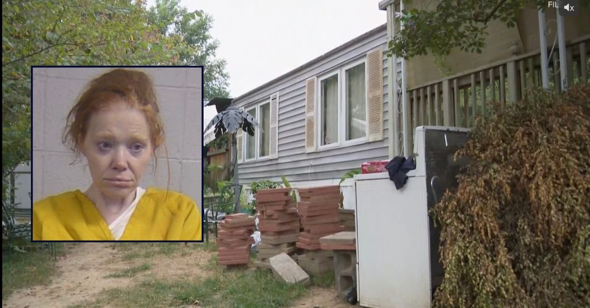 Inset: Betty Sue Snider (مركز احتجاز مترو لويسفيل). الخلفية: الإقامة في Home Park Drive حيث عاش Snider مع أطفالها الثلاثة (WHAS).