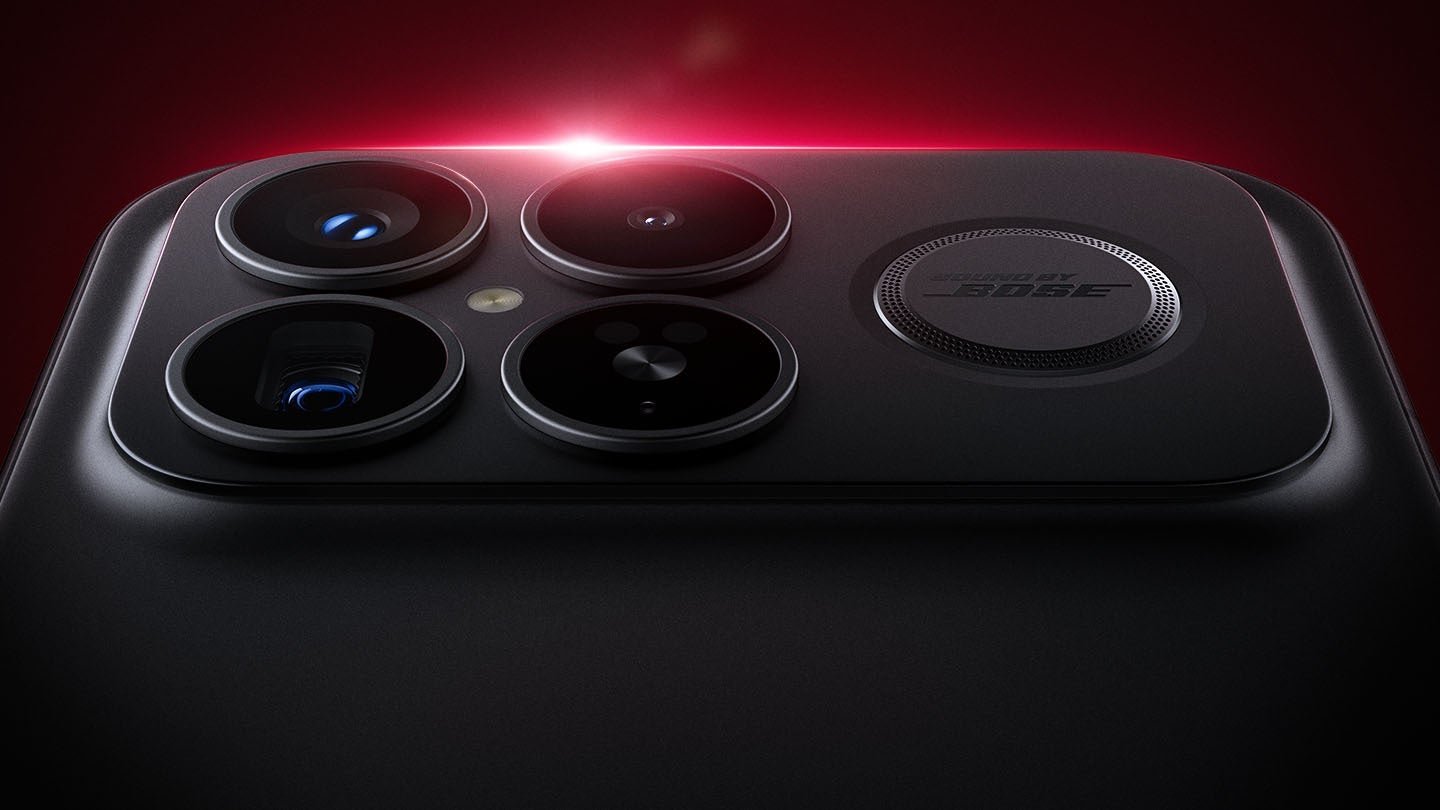 وحدة الكاميرا ومكبر الصوت الإضافي في Redmi K90 Pro Max. | رصيد الصورة – Redmi – سيحتوي منافس Galaxy S26 على نظام صوت 2.1 مع مضخم صوت وSnapdragon 8 Elite Gen 5