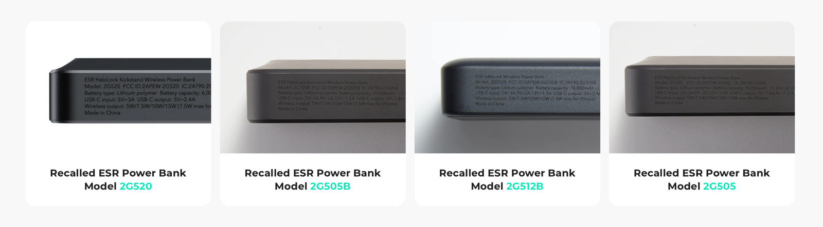 تستدعي شركة ESR أكثر من 50000 من بنوك الطاقة اللاسلكية HaloLock بسبب مخاطر الحريق والحروق